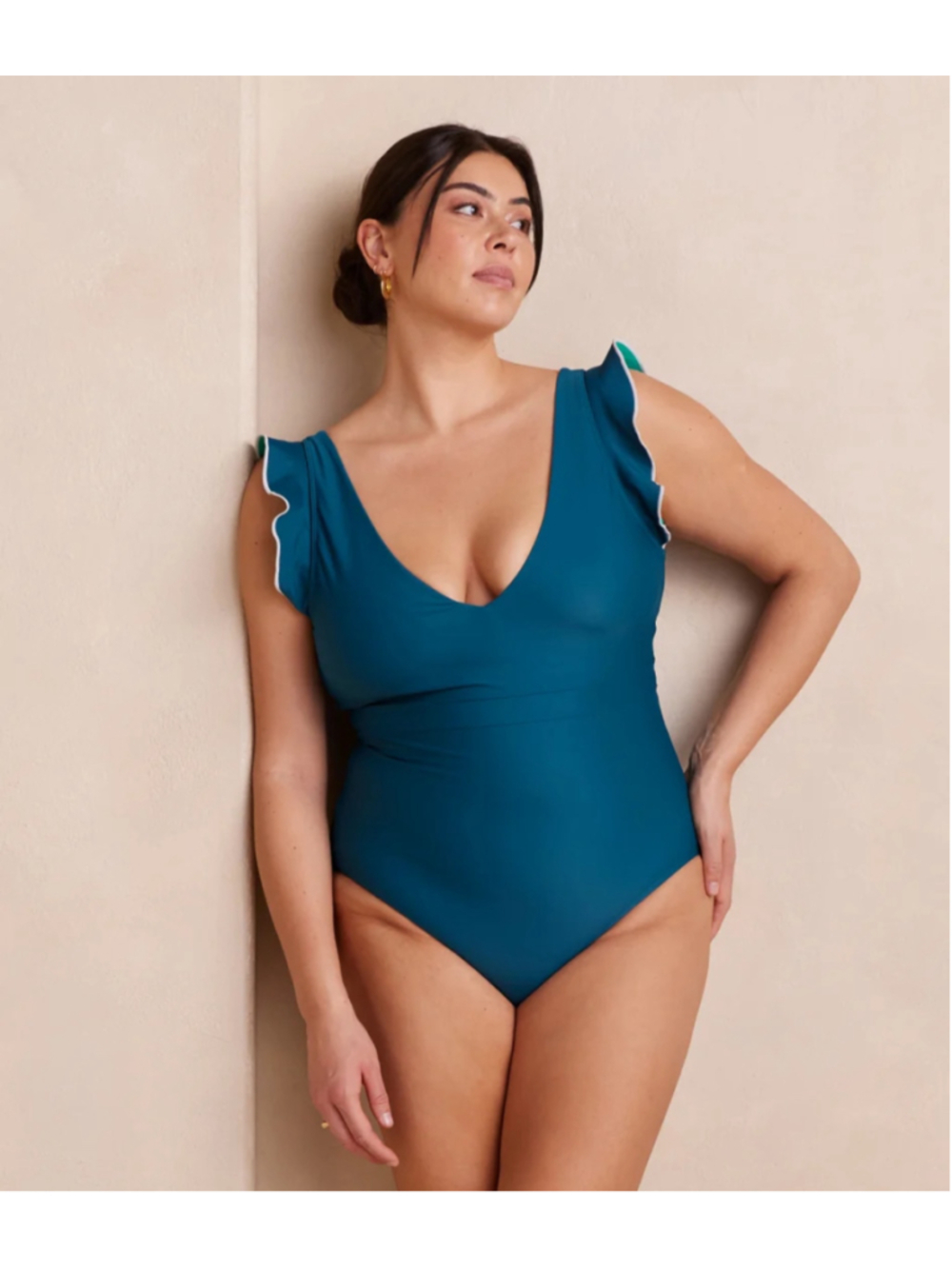 Summersalt Ruffle Backflip One-Piece Swimsuit Emerald Green Women’s 12